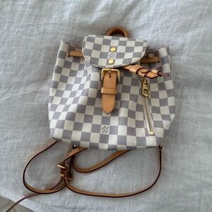 Louis Vuitton White & Tan Damier Azur Mini Backpack